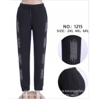 Брюки жіночі спортивні, тканина мікродайвінг. Фірми KIMBOW. Колір чорний, знизу на манжеті. Розміри: 2XL, 4XL, 6XL.