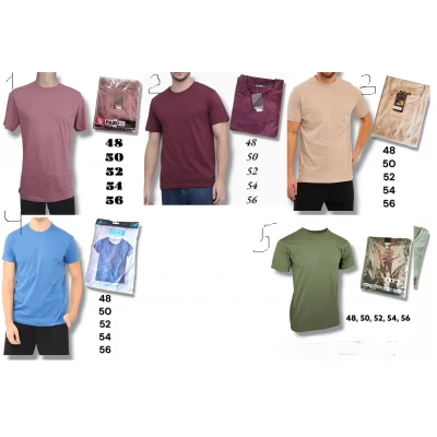 Футболка чоловіча однотонна. Виробник Узбекистан. Норма. Розміри: 48, 50, 52, 54, 56.