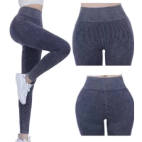 Лосіни жіночі в рубчик з ефектом пуш-ап. Фірми Kenalin. Колір сірий-варьонка. Норма. Розмір XL-5XL