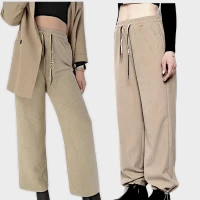 Брюки жіночі демісезонні з мікровільвету. Колір беж. Фірми Kenalin. Норма. Розміри: 4XL8XL. ( 48-54).