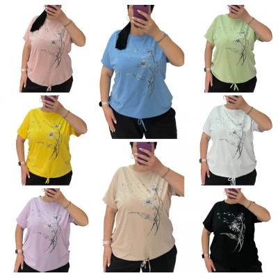 Футболка на завязке без камней  Размер хл 2хл 3хл  52,54,56 полномерные  ХБ трикотаж, 25038