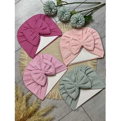 Пов'язка "Солоха" у горошок для дівчаток до 2-х років; трикотаж. Туреччина