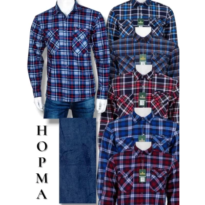 Рубашка чоловіча тепла на хутрі. Фірми HATAI. Розміри: XL-5XL