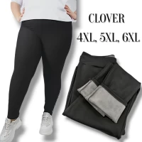 Лосіни жіночі теплі на флісі, з матового еластику. Батал: 4XL, 5XL, 6XL. Clover.
