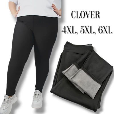Лосіни жіночі теплі на флісі, з матового еластику. Батал: 4XL, 5XL, 6XL. Clover.