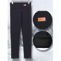 Лосіни жіночі в рубчик, теплі. В середині на флісі. Фірми KIMBOW. Koлір чорний. Розміри 2XL-7XL