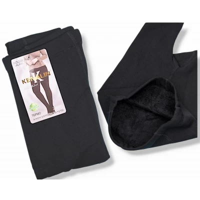 Колготки жіночі теплі всередині на хутрі. Фірми Kenalin. Колір чорний. Розмір  48-54