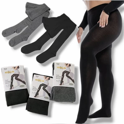 Колготки жіночі кашемірові з пам'яткою ( без байки). Фірми Kenalin. Батал. Колір чорний, сірий. Розмір 54-60. 