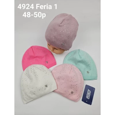 Польські дитячі демісезонні вязані шапки для дівчат, р.48-50, (Польша)