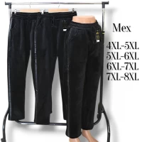 Брюки жіночі велюрові, на хутрі, без манжета,  лампаси з екошкіри. Розміри: 4XL-8XL. Kenalin.