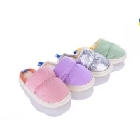 Тапочки женские плащевка, мех. Размеры - 36-41, mix зима