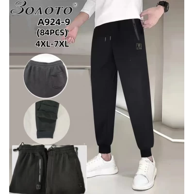 Мужские штаны на меху Золото, большие размеры 4XL–7XL