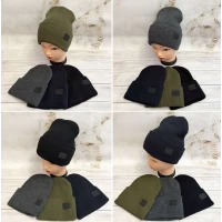 Шапка чоловіча подвійна Акріл Софт. (Adidas, Nike, North Face, Puma)  Розмір 56-58