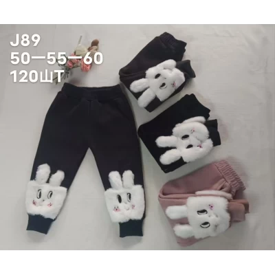 Детские лосины на меху с зайчиками 1–3 года, 14177