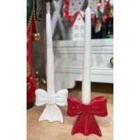 Керамические подсвечники в форме банта(белый и красный) Керамические подсвечники в форме банта(белый и красный)