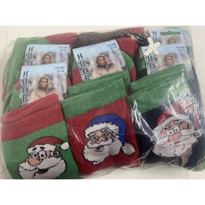 Женские махровые носки новогодние