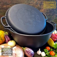 Казан чугунный узбекский 18 л WOK с крышкой-сковородой "Наша Майстерня"
