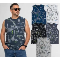 Чоловіча трикотажна безрукавка. Напівбатал. Розміри: 6XL, 7XL, 8XL.