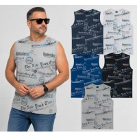 Чоловіча трикотажна безрукавка. Напівбатал. Розміри: 6XL, 7XL, 8XL.