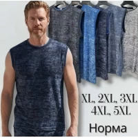 Чоловіча трикотажна  безрукавка. Норма. Розміри: XL, 2XL, 3XL