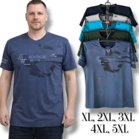 Футболка чоловіча трикотажна. Норма. Розміри: XL, 2XL, 3XL, 4XL, 5XL