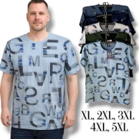 Футболка чоловіча трикотажна. Норма. Розміри: XL, 2XL, 3XL, 4XL, 5XL. 