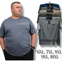 Футболка чоловіча трикотажна+поліестер.  Батал. Розміри: 6XL, 7XL, 8XL, 9XL, 10XL