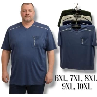 Футболка чоловіча трикотажна. Батал. Має одну кишеню. Розміри: 6XL, 7XL, 8XL, 9XL, 10XL.