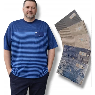 Футболка чоловіча в смужку з накладною кишенею. Розміри:XL, 2XL, 3XL, 4XL. Футболка чоловіча в смужку з накладною кишенею. Розміри:XL, 2XL, 3XL, 4XL.