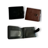 Кошелёк мужск. пвх с кноп. 3цв. (11,5*1,5*9,5)см, 02215