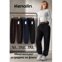Жіночі теплі брюки, мікровільвет на флісі.  Kenalin.. Розміри: XL, 2XL, 3XL