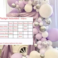 Арка гирлянда из воздушных шаров "Сиреневый туман", 105 шт Арка гирлянда из воздушных шаров "Сиреневый туман", 105 шт