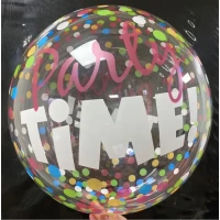 Шар баблс с рисунком "Party Time" 45 см 