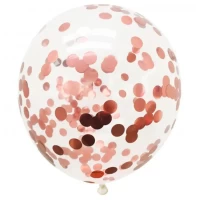 Воздушный шар 12" с конфетти розовое золото (Китай), 1 штука