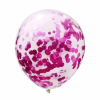 Воздушный шар 12" с конфетти малиновый (Китай), 1 штука  
