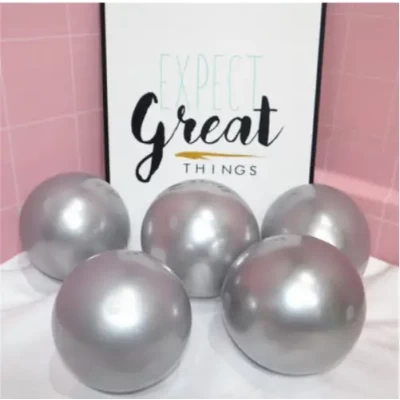 Шарики воздушные хром серебро 5" (Китай), 100 штук