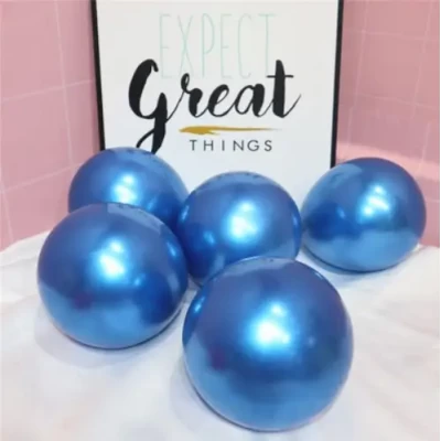 Шарики воздушные хром синий 5" (Китай), 100 штук
