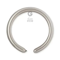 Воздушные шарики ШДМ Gemar DM4 конструктор серебрянный металлик (140см) 100 шт 