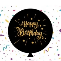 Воздушный шар "Happy Birthday" чёрный 24" (60 см) в упаковке ТМ Sharoff Воздушный шар "Happy Birthday" чёрный 24" (60 см) в упаковке ТМ Sharoff