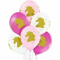 Воздушные шары 12" с рисунком "Единорог голова", 5 ст ( 25 шт/уп) 