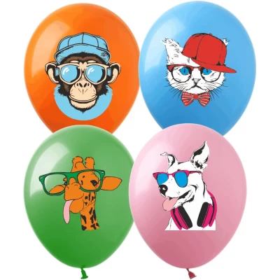 Воздушные шары "Зверюшки" группа-11, 12" (100 штук)