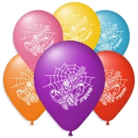 Воздушные шарики пастель шелкография Человек Паук 10" (25 см), В упаковке ассорти 100 штук