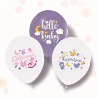 Воздушные шары "Hello Baby" ассорти ТМ Твоя Забава (50 штук)