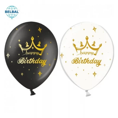 Воздушные шары Happy Birthday корона, 25 шт/уп ТМ Sharoff
