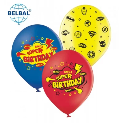 Воздушные шары Super Birthday, 25 шт/уп (2 ст) ТМ Sharoff