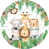 Тарелки бумажные одноразовые детские "Животные". 18 см.10 шт