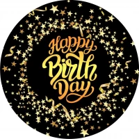 Тарелки бумажные детские одноразовые "Happy Birthday звёзды" 18 см 10 шт/уп