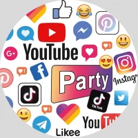 Тарелки праздничные бумажные одноразовые " Социальные сети " 18 см 10 шт 