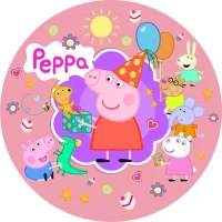 Тарелки праздничные бумажные одноразовые " Свинка Пеппа " 18 см 10 шт