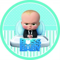 Тарелки праздничные бумажные одноразовые " Босс Молокосос " 18 см 10шт